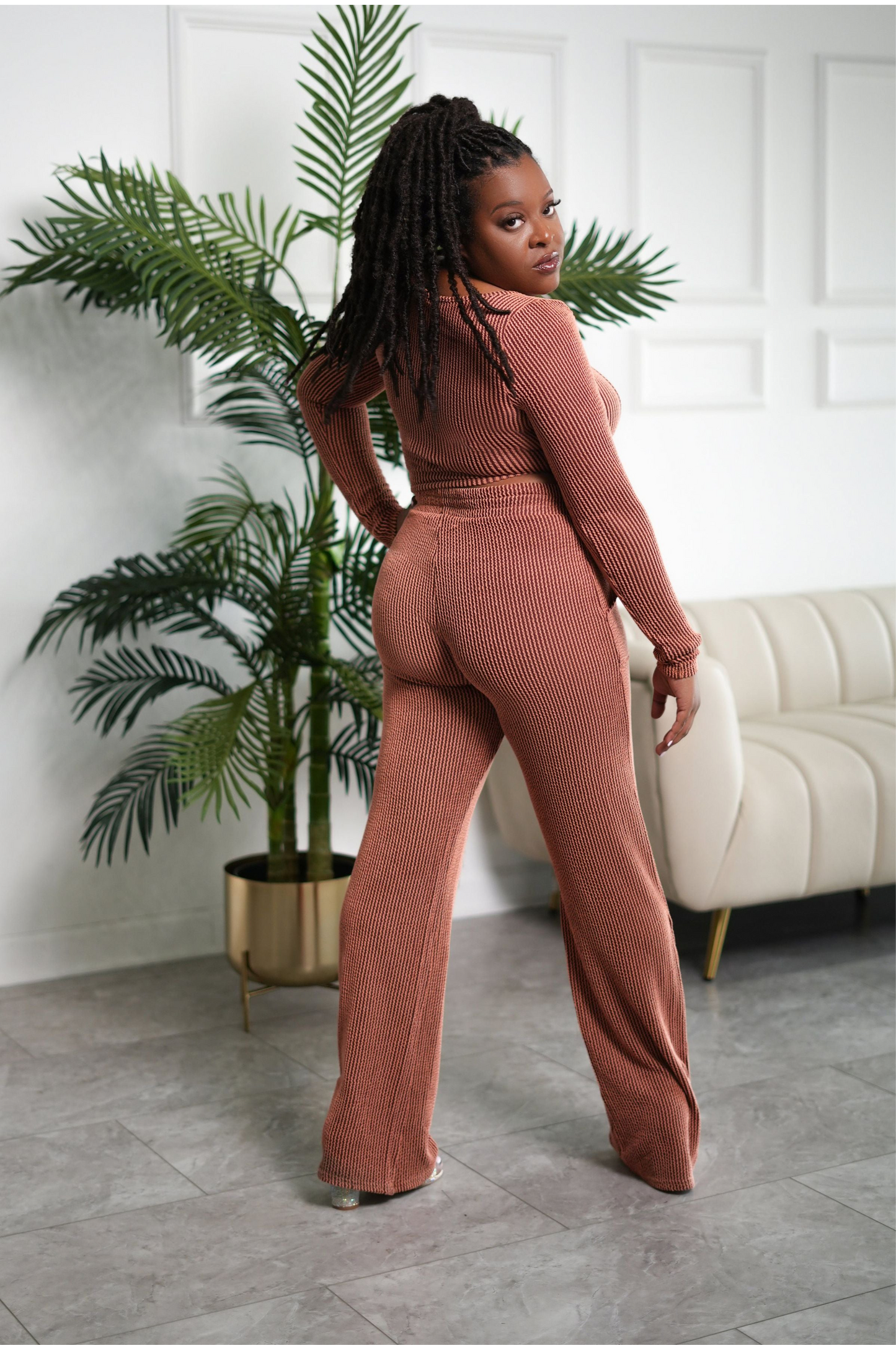 PRIME RIBBED 2 PIECE PANTS SET