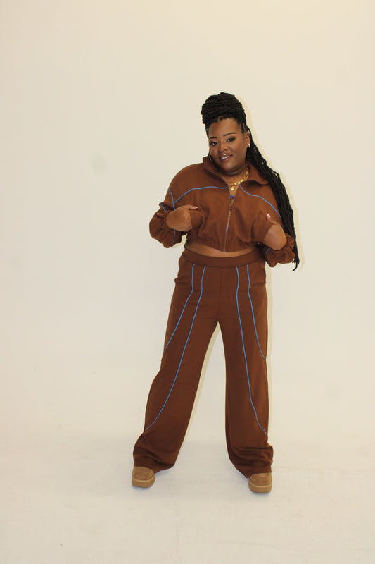 PIPPING STRIPES JACKET AND PANTS SET