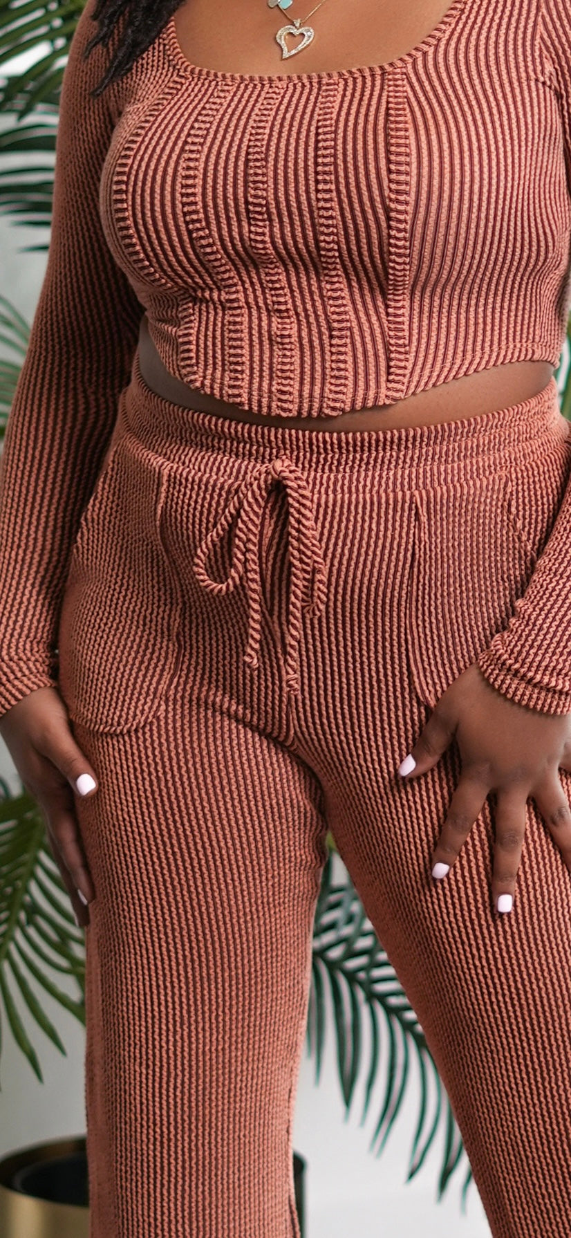 PRIME RIBBED 2 PIECE PANTS SET